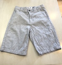 Old Navy Boy Flat Front Shorts Button Waist Size 12 Regular Kid Medium Gray