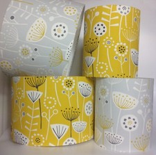 Fryetts Bergen Ochre Mustard & Grey Dandelion Clocks Fabric Light or Lamp Shade