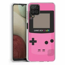 (Pink GameBoy)ShockProof TPU phone case cover(Clear)for Samsung Galaxy A12