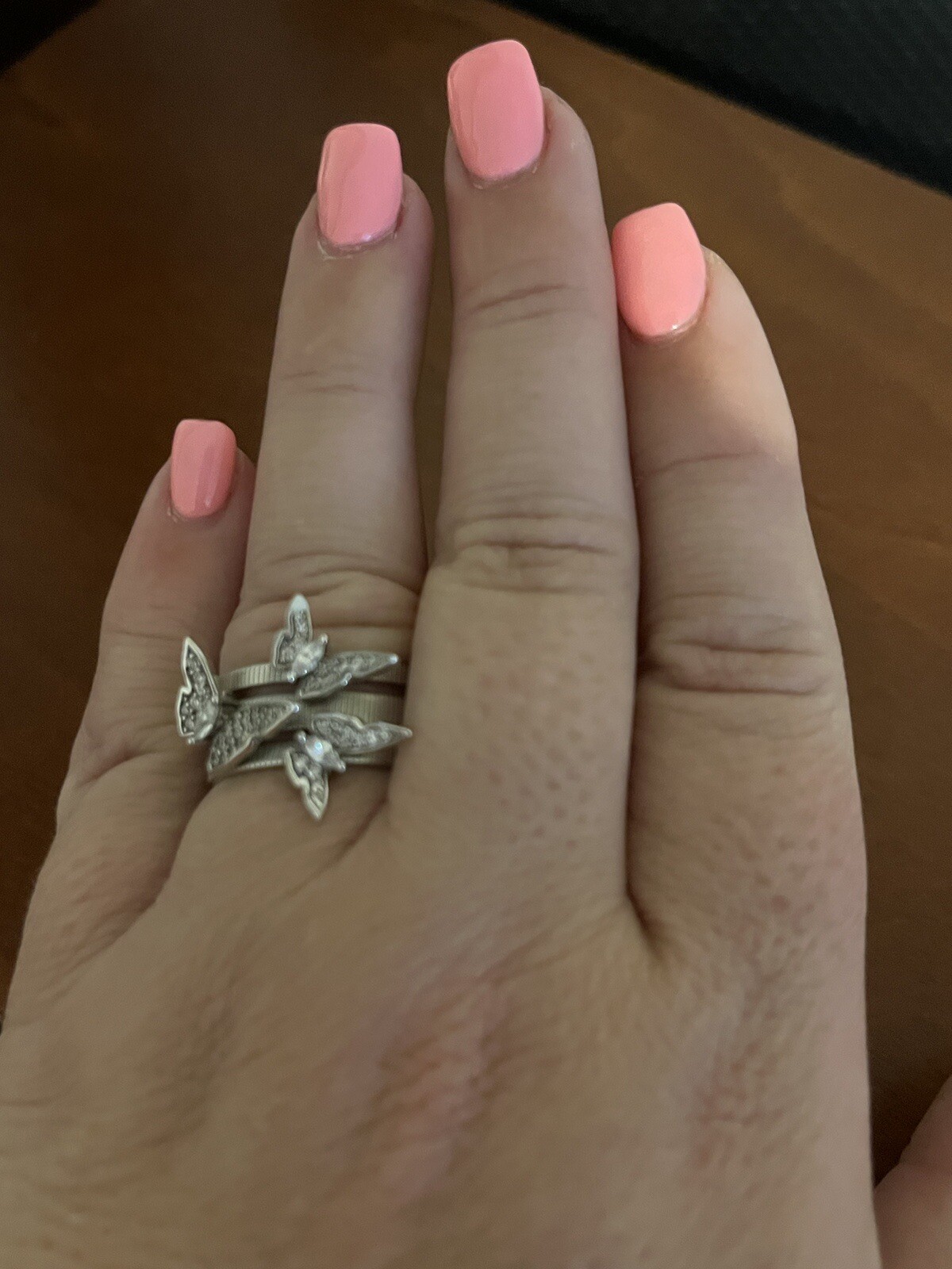 Statement Silver Butterfly Ring With CZs - image 2