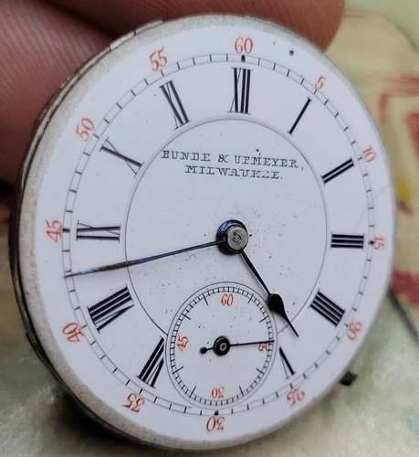 Antique Bunde & Upmeyer 30mm High Grade Watch Movement For Repairs Swiss Made