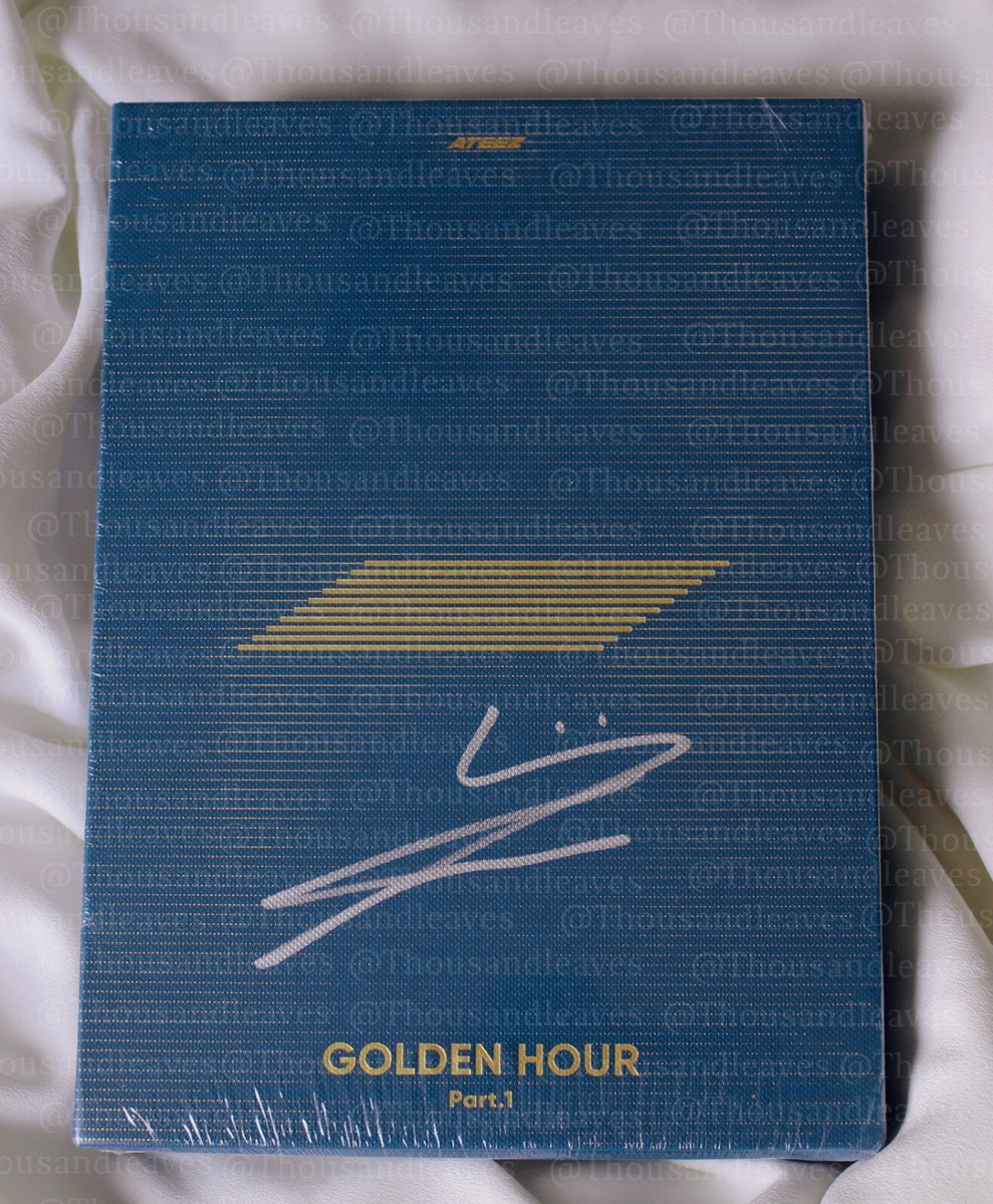 ATEEZ Wooyoung Signed GOLDEN HOUR PT. 1 SEALED (Blue Hour Ver. US
