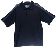 Cutter & Buck DryTec Polo Shirt Men's XL Black Silver Stripe ABSOLUT Vodka Promo