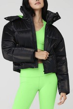 Alo Yoga Pearlized Pristine Puffer M Black/green £310
