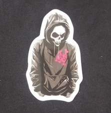Colorful Crazy Cool Creepy Evil Skeleton Sticker 2.5" x 1.5" AD