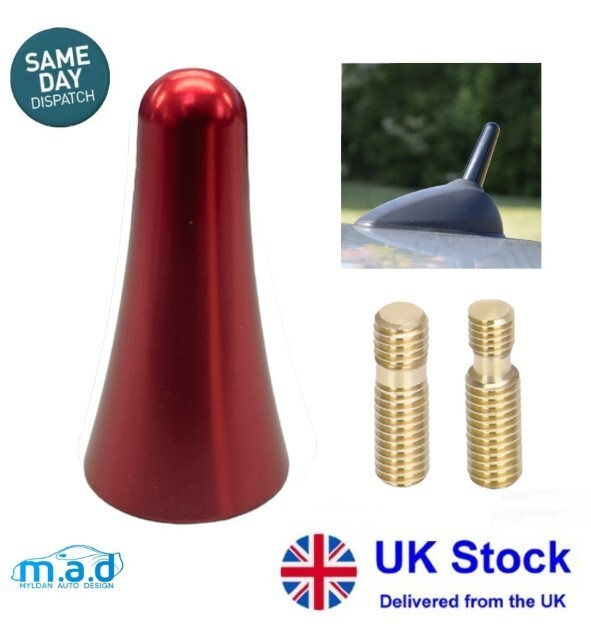 Antena De Coche Universal Para Picadura De Abeja 4cm Mini Roja Mod Radio Metal