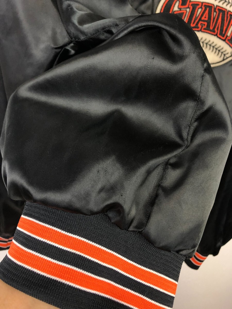 Vintage 80's San Francisco Giants Chalkline Black Satin Bomber