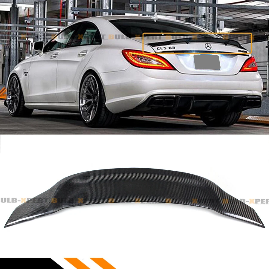 FOR 12-17 MERCEDES W218 CLS63 CLS500 CLS550 RT STYLE CARBON FIBER TRUNK SPOILER - Image 2 of 4