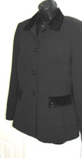 Tahari Arthur S. Levine Brown 4-Button jacket Blazer velvet-Trim sequins Wm. 6/8