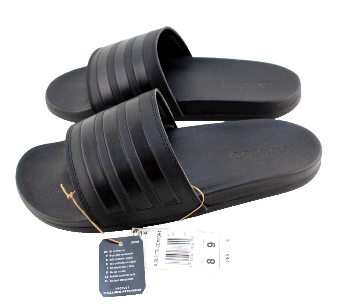 New ADIDAS Adilette Comfort Size 8 Black / Black Athletic  display picture 2