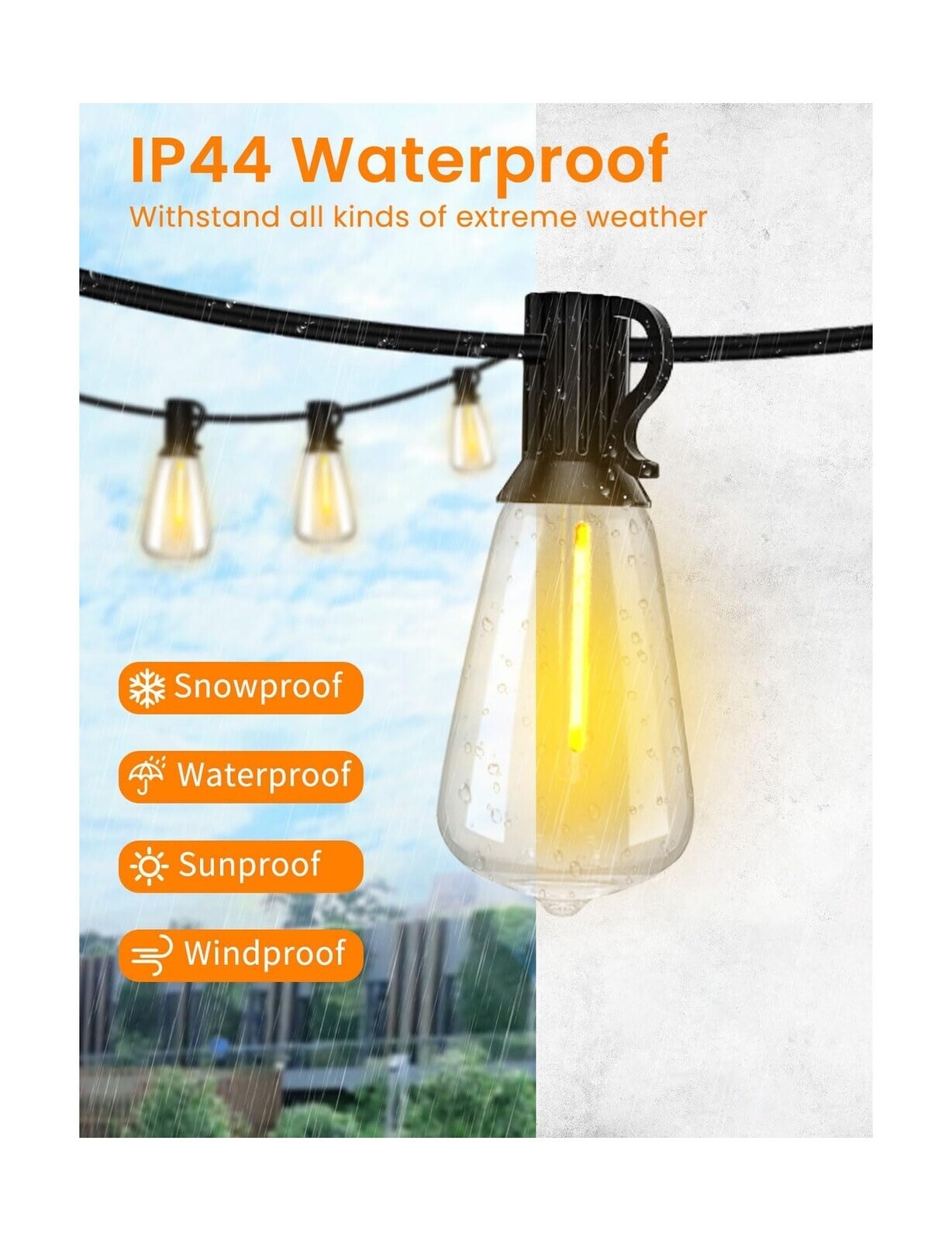 LED Outdoor String Lights 400ft Shatterproof Patio Lights with 212 Waterproof...