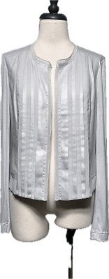 Cache NWT Silver Grey Long Sleeve Silky Jacket Shrug Size 8