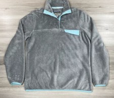 Jachs Cabin Sherpa Fleece Mock Neck Pullover Sweater w/ Pocket Gray Women's L