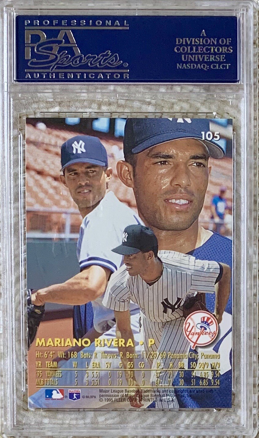 1996 FLEER ULTRA GOLD MARIANO RIVERA RC PSA 8 view 2
