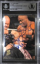 Stone Cold Steve Austin Bobby Lashley Signed 2007 Topps WWE Action Card BAS COA