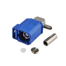 2x Fakra C Female Right Angle Blue Crimp Solder Connector for RG174 RG316 Cable
