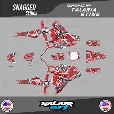 Graphics Kit for Talaria-Sting Electric Bike Snagged - Red