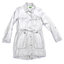 Anthropologie Easy Like Sunday Tan Zip Tie Front Jacket Sz Small