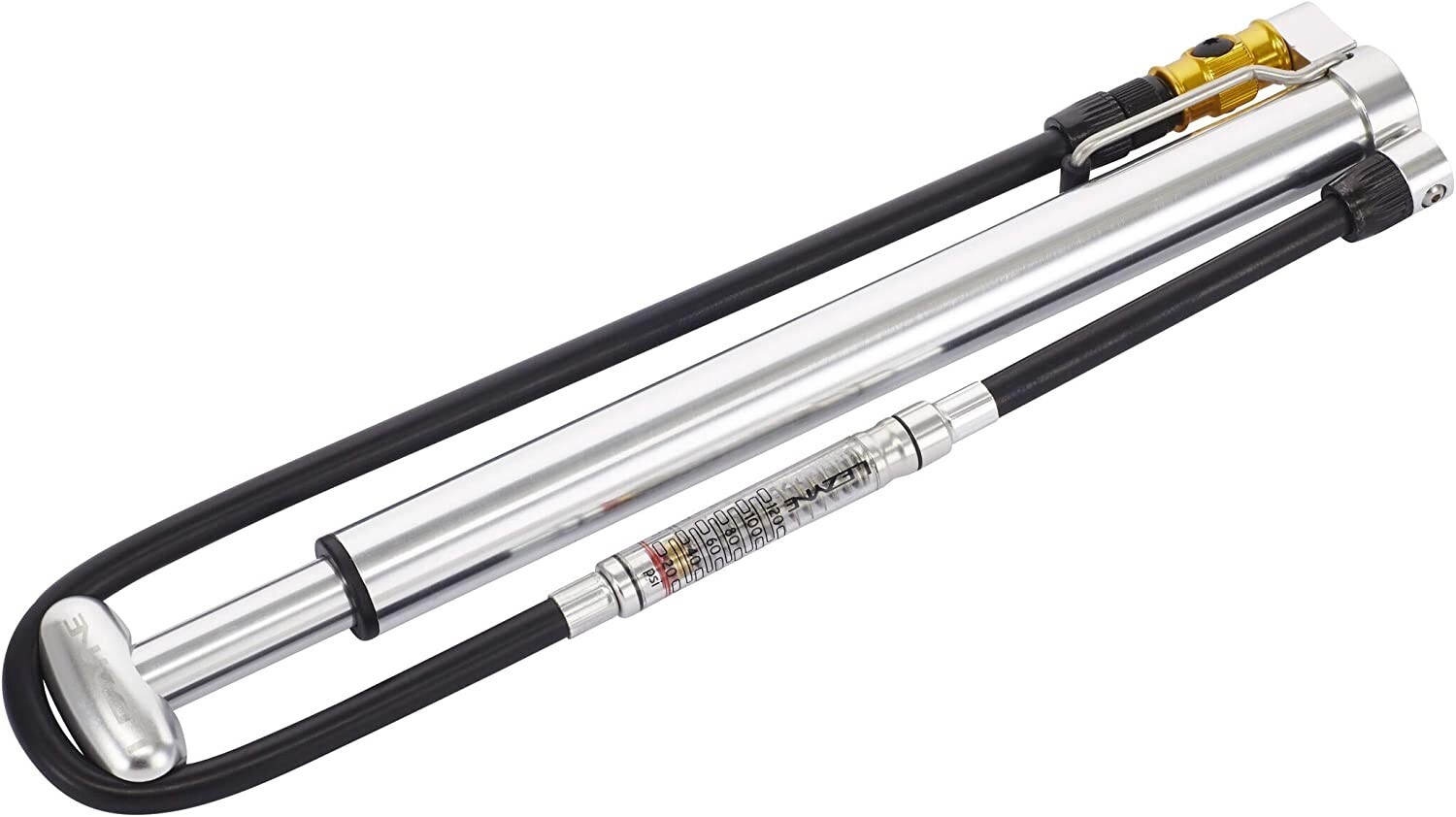 Lezyne Micro Floor Drive HPG Hand Pump High Pressure with Gauge Silver/HI Gloss