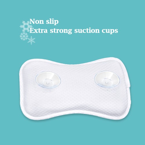 3D Mesh Bath Pillow Spa Pillow Head Neck Rest for Hot Tub Bathtub Non-Slip Gift - Picture 32 of 39