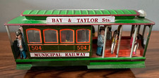 Vintage Municipal Railway 504 Powell Mason Bay Taylor tin Trolley Train Car