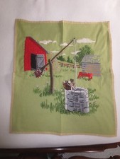 Unused THE OLD OAKEN BUCKET Crewel Embroidery PICTURE  - Fits 16" x 20" Frame