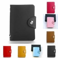 ⭐24 Cards Pu Leather Credit ID Business Card Holder Pocket Wallet Purse B✼