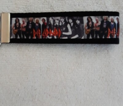 Def Leppard inspired 6'' Keychain Key Fob Wrist Strap Ring Rock Music Gift    
