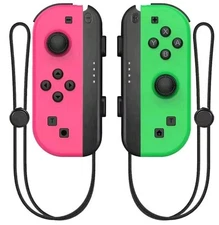 Joy Con Controllers L&R Wireless With Dual Vibration Neon Pink/Green For Switch 