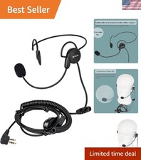 Ergonomic Behind Head Walkie Talkie Headset with Finger PTT and Noise Isolation