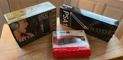 Homestudio-Set   RØDE NT1-A Mikrofon + PSA1 Studioarm + Focusrite Scarlett 6i6