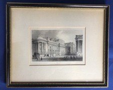 Antique Print of The  National  Gallery - London-  Mounted in Hogarth Frame