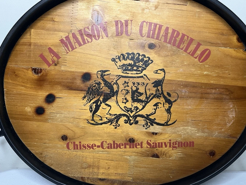 Rustic Cedar Wood w/Black Wrought Iron, Rimmed Tray "La Maison Du Chiarello" - Image 2 of 3