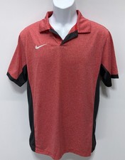 Nike Victory Block Dri Fit Red Performance Golf Polo Shirt Mens S