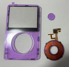 Transparent Purple front cover Clickwheel Central Button for iPod Video 5/5.5th
