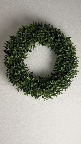 16" Boxwood Wreath for Front Door, Wall, Decor