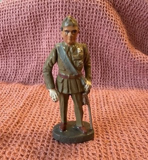 Elastolin Lineol Spanischer General Francisco Franco beweglicher Arm II. WK