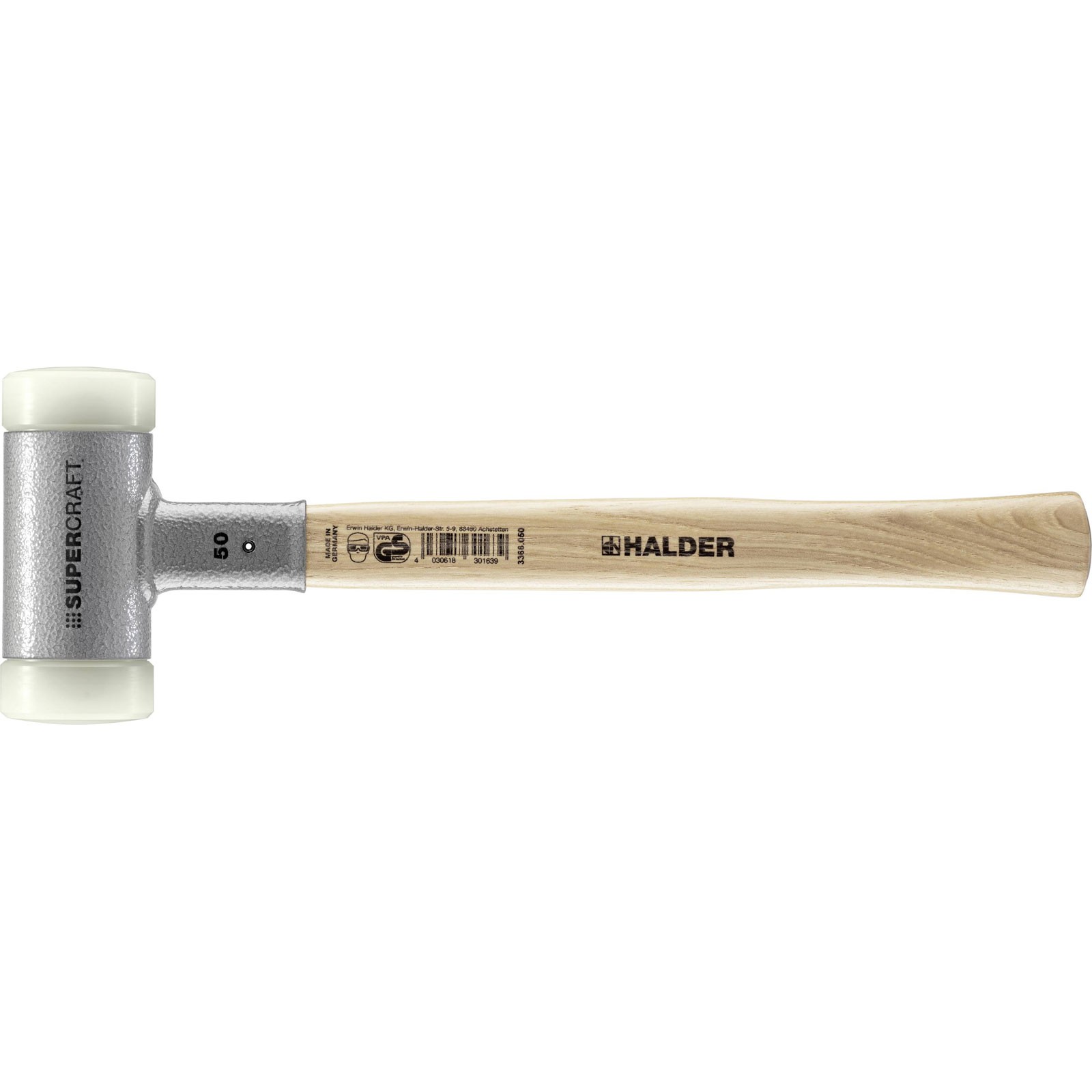Halder SUPERCRAFT Soft-face Hammer, Ergonomic, Kickback-free