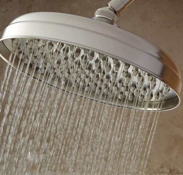 8" Lambert Rainfall Nozzle Shower Head - 8" Standard Arm - Brushed Nickel