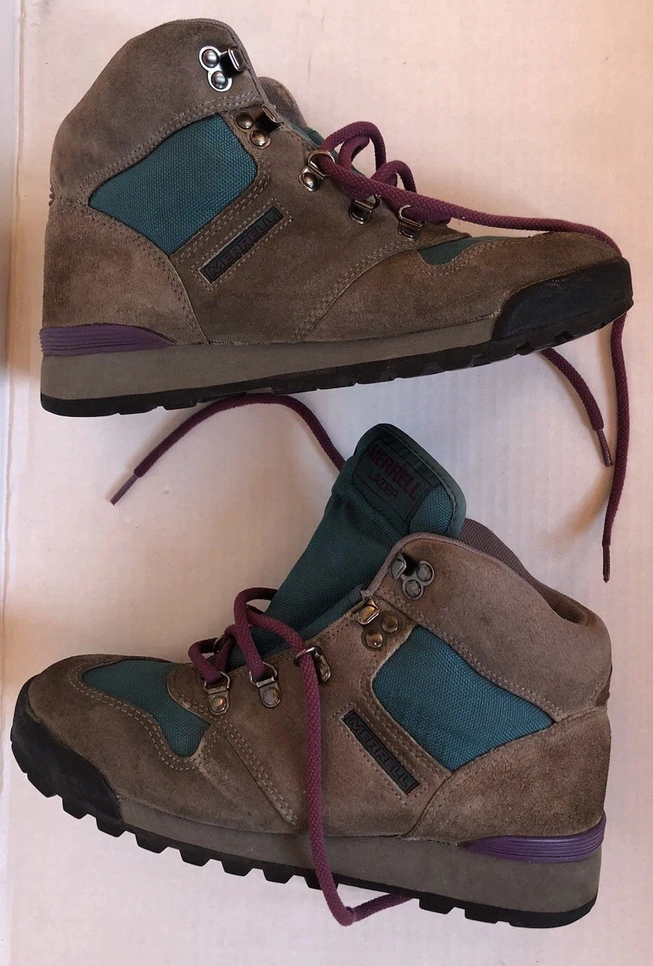 Vintage Merrell Lazer Womens Suede Hiking Boots US 7 Gorpcore Y2K Camping Boho