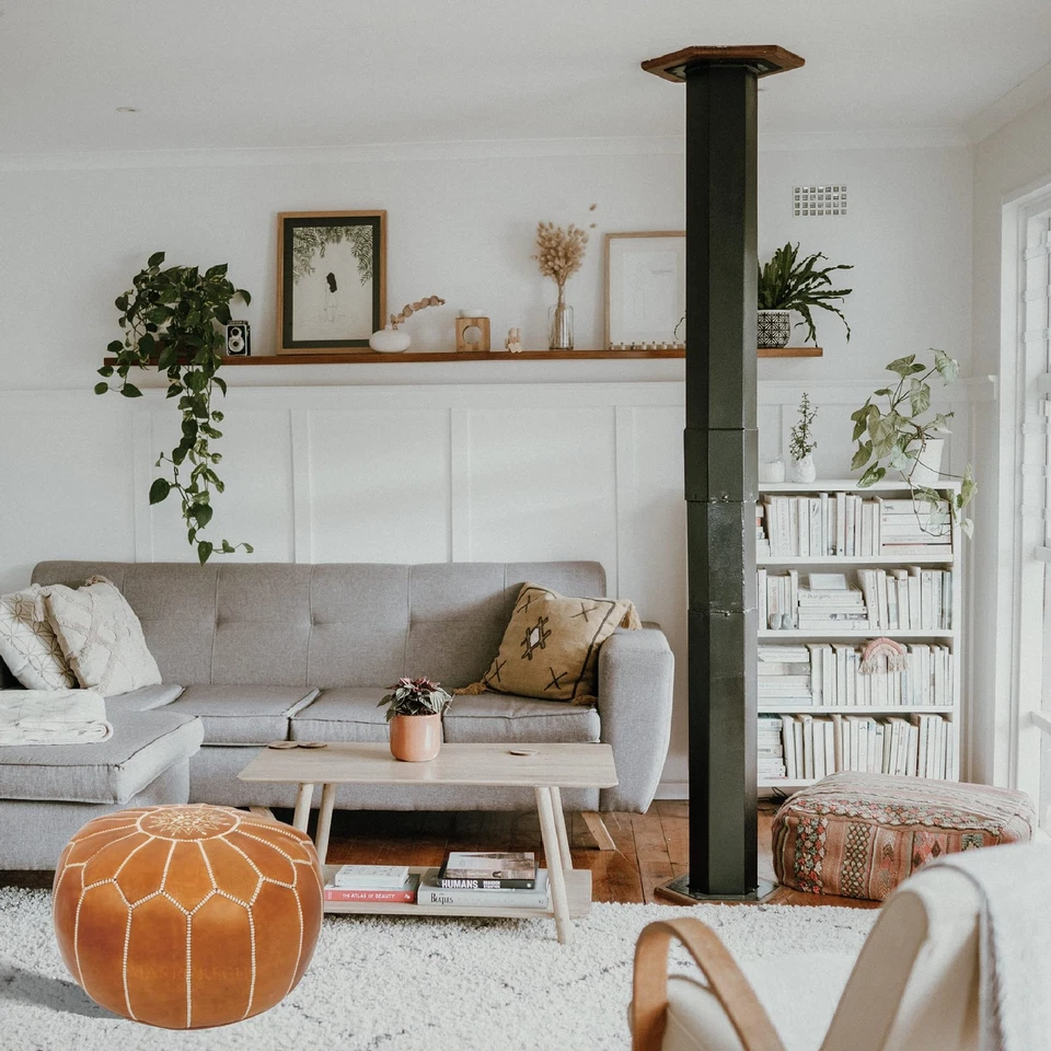 Comfortable Leather Ottoman Pouf - Handmade Unstuffed Moroccan Pouf Cover - R... - Image 4 of 4