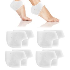 TIESOME 4 Pairs Silicone Gel Heel Protectors, White Soft Breathable