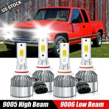 For Chevrolet C1500 1988-1999 LED Headlight Combo High/Low Beam Bulbs 9005+9006