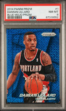 Damian Lillard 2014 Panini Prizm Blue Mojo PSA 8 Blazers #1 POP 3 / 9 Higher