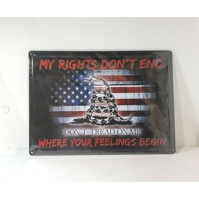 Dont Tread On Me Metal Sign American Flag Patriotic Decor Wall Art