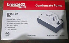 breeze33 Condensate Pump 115V 15ft Shut-Off Safety Switch White/Black BZ33CP15
