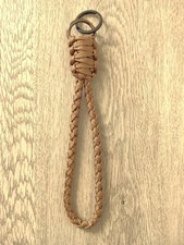KHAKI 550 Paracord Wrist Lanyard/ID Badge/Keychain 1" D-Ring