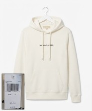 NWT Michael Kors Mens Pullover Hoodie Size S Small Bone Cream Sweatshirt