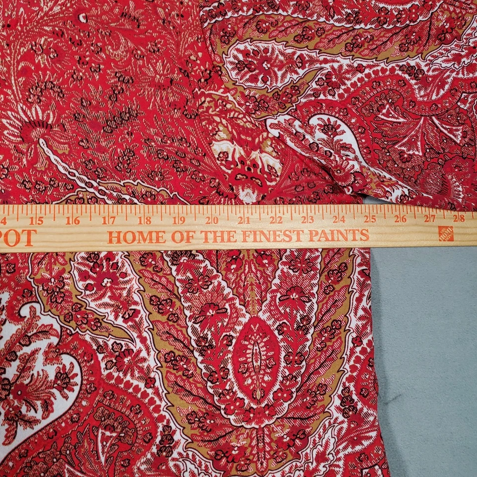 Blusa Top Rosa y Oliva Para Mujer 2X Roja Floral Cachemira Manga 3/4 Boho Chic Artística Foto 4 de 4