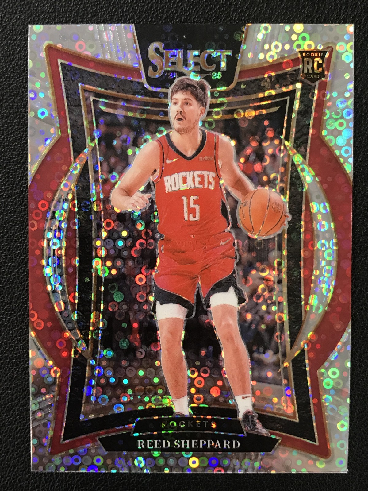 2024-25 Panini Select #68 Reed Sheppard Rookie Disco Prizm Houston Rockets